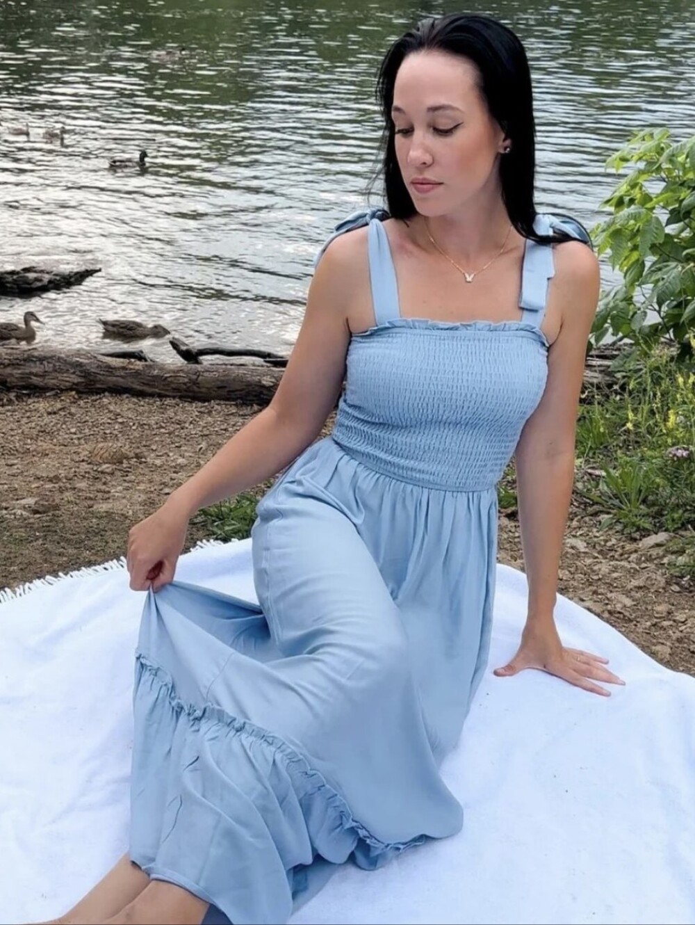 Periwinkle Blue Smocked Dress